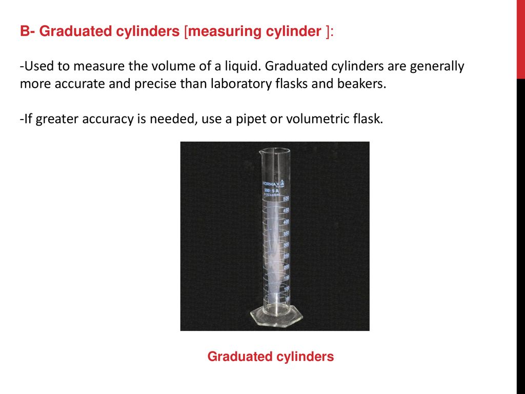 Identification of the common laboratory glassware, pipettes and